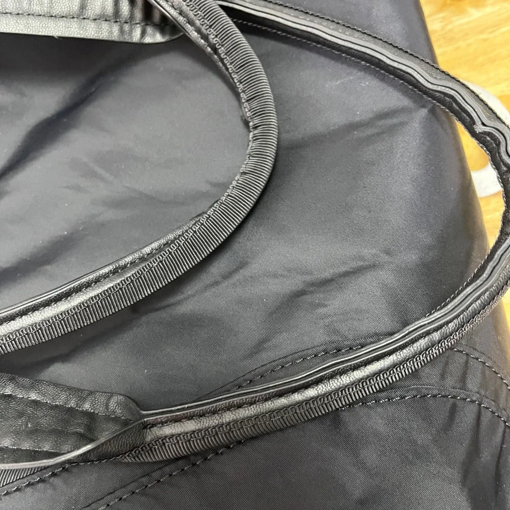Lululemon Black Nylon Duffel Tote Bag Gym Travel Crossbody Shoulder Bag